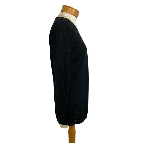 Dylani Black Knit Cardigan, Sweater Full Zip Long Sleeve Small - Picture 2 of 8